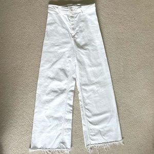 Zara white straight legged pants